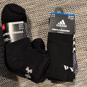 Adidas and Under Armour NWT Athletic sock bundle